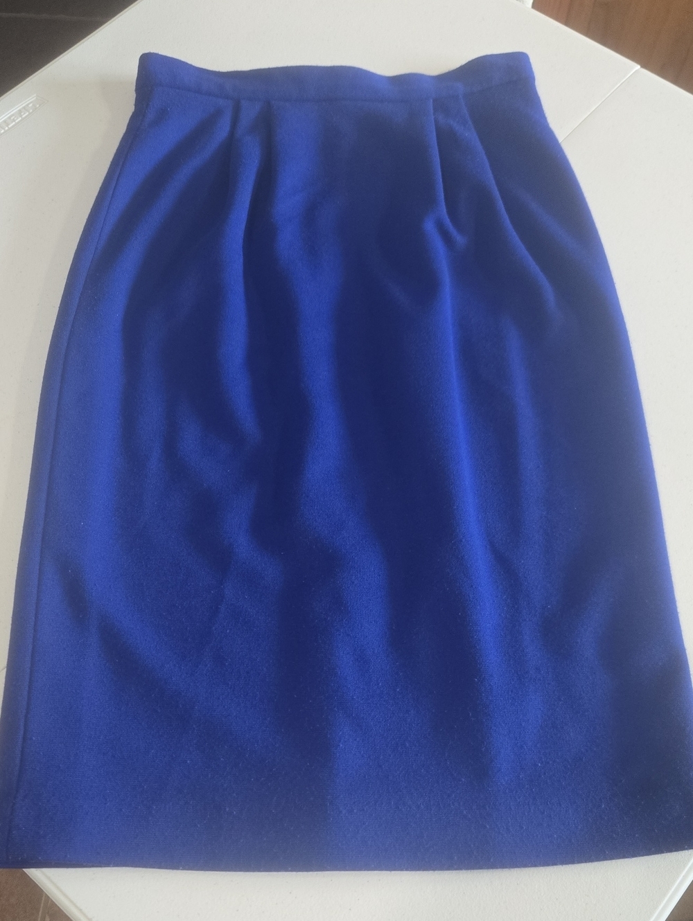 Olga Cassini Classic Blue Pencil Skirt - Women's Tailored Skirt